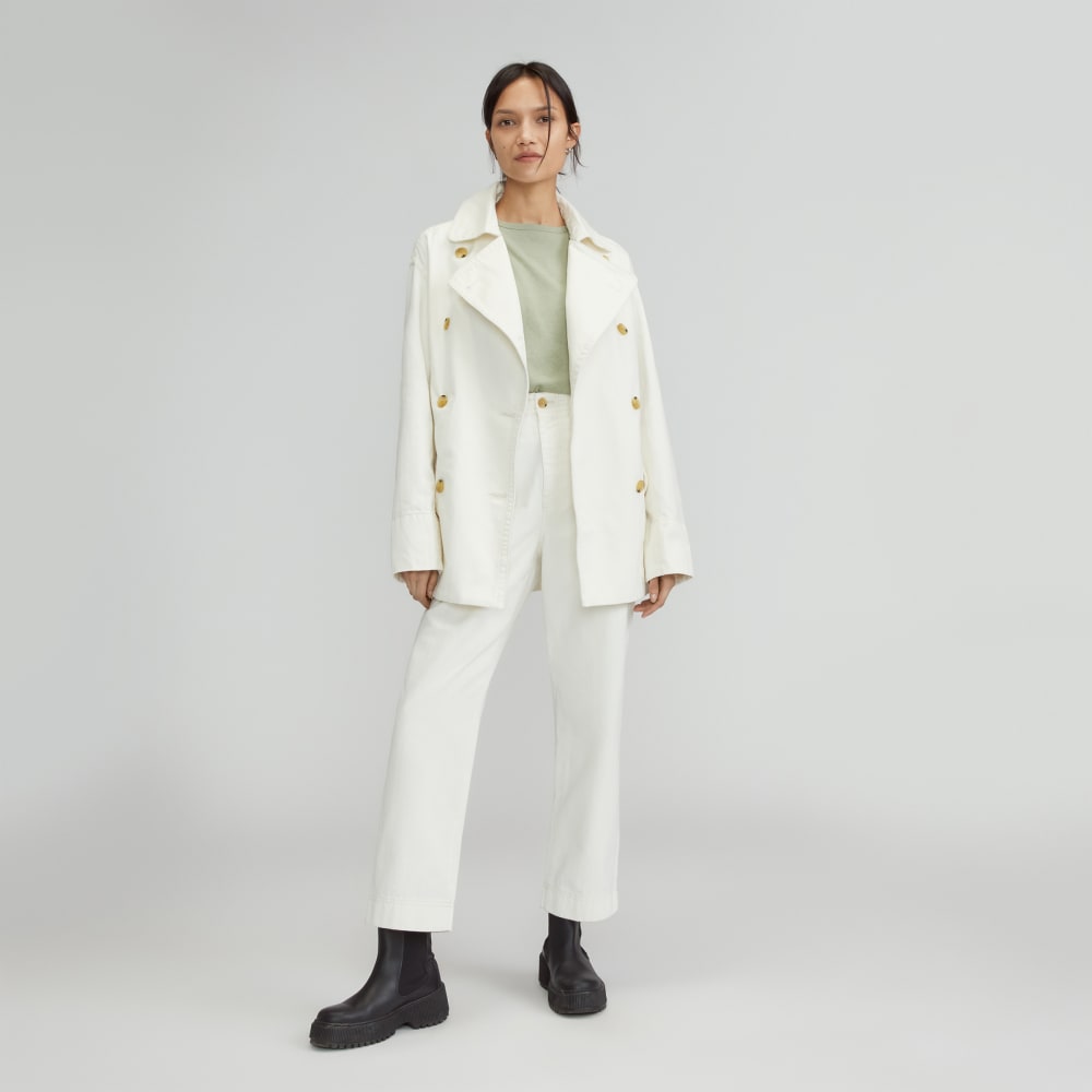 The Organic Cotton Herringbone Jacket | Bone - Image 5