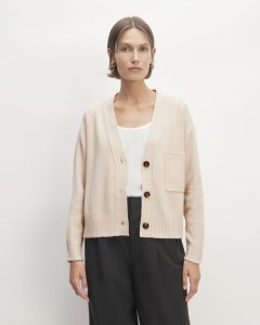 The Good Merino Wool Cardigan | Buttermilk / White
