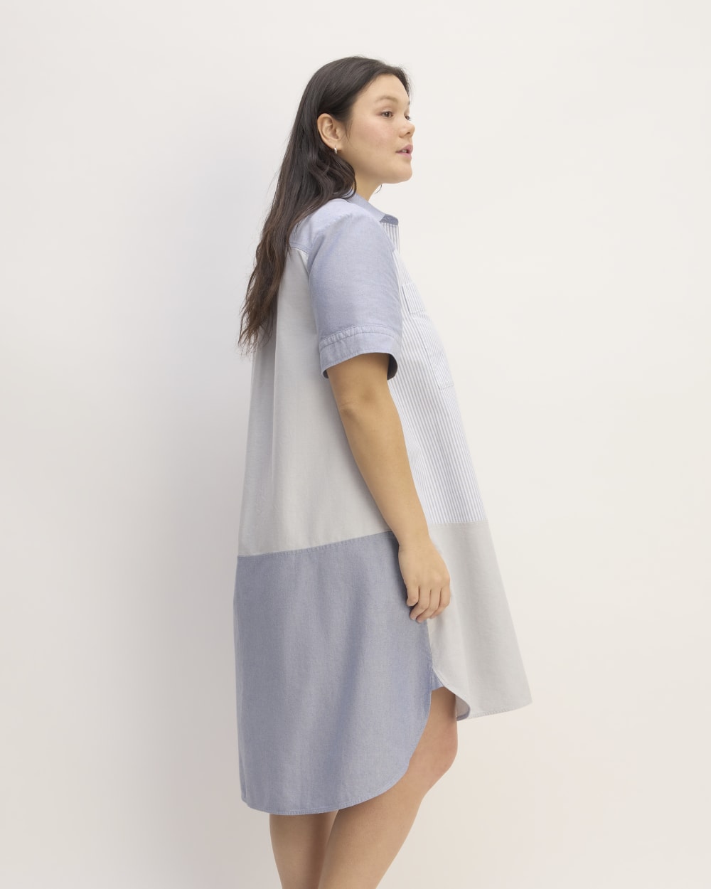 The Everlane x Marques' Almeida Patchwork Daytripper Dress | Blue Stripe Patchwork - Image 3