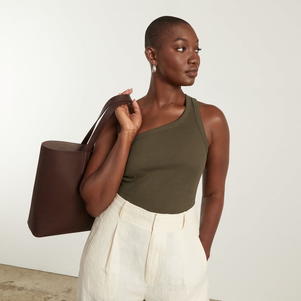 The Ribbed One-Shoulder Tank | Beech - Image 5