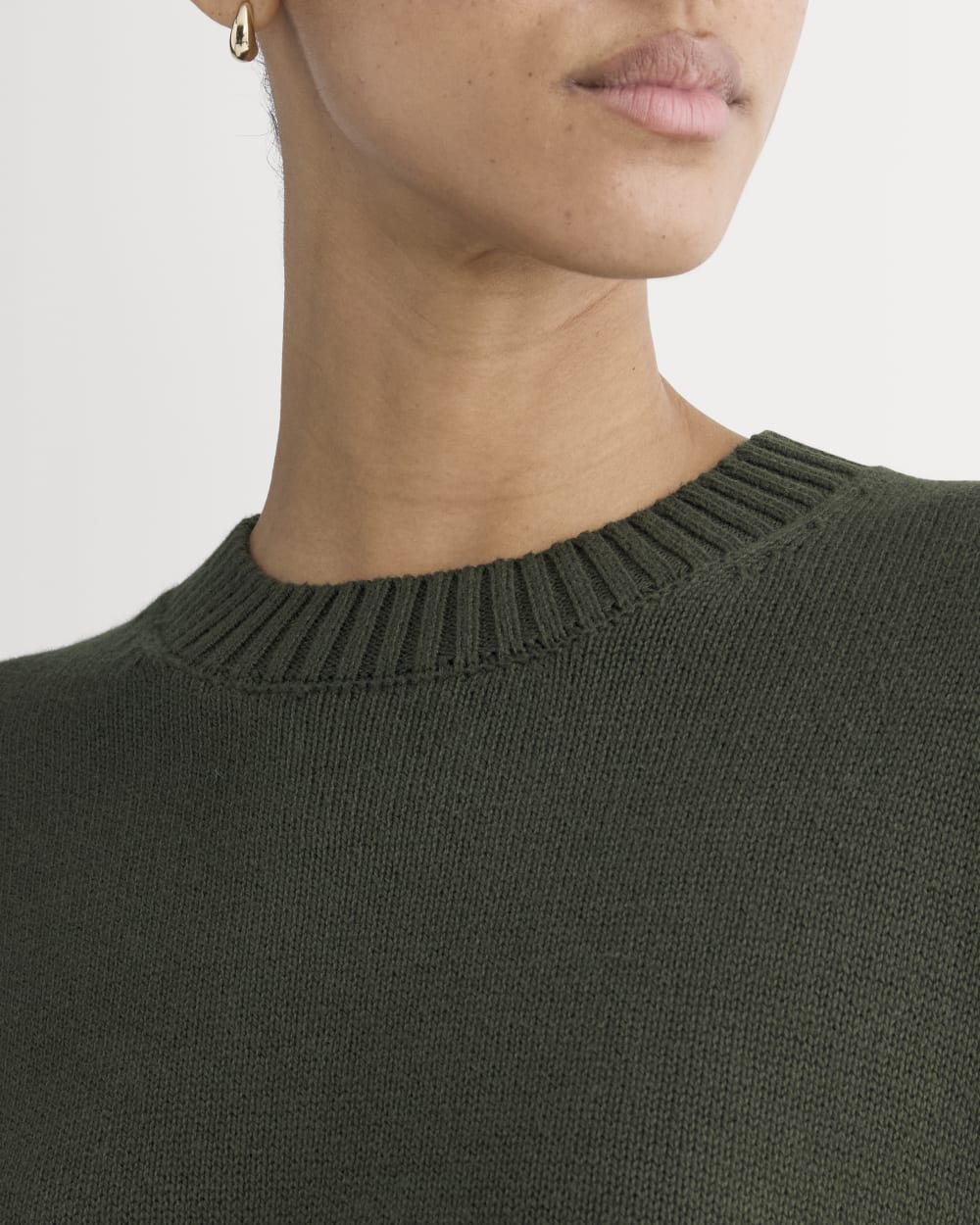 The Boxy Sweater in Everyday Cotton | Dark Green - Image 4
