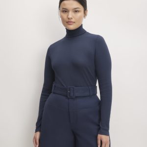 The Luxe Rib Turtleneck | Navy