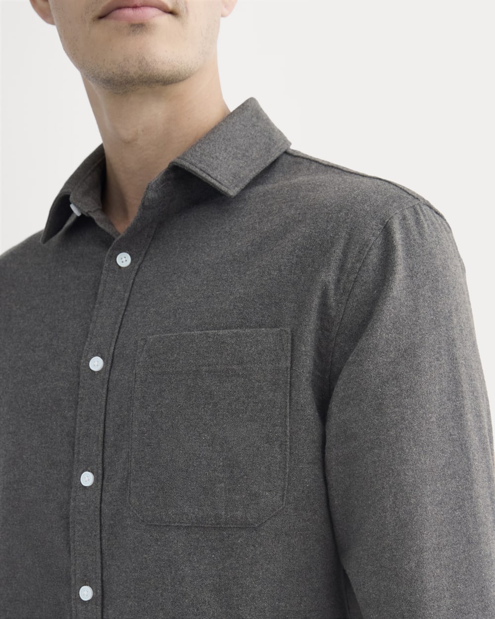 Brushed Flannel Shirt | Heathered Graphite - Image 4