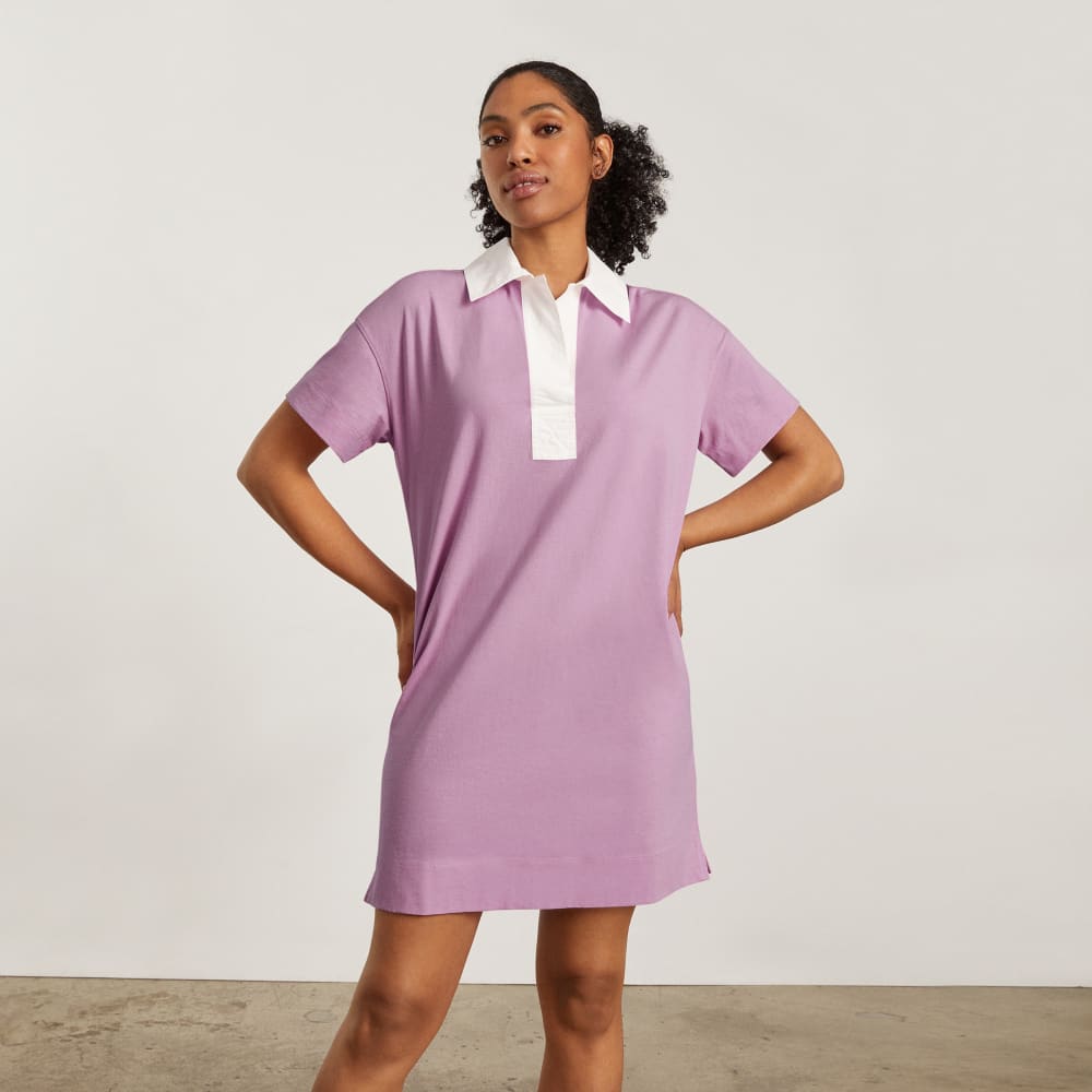 The Organic Cotton Polo Dress | Lilac - Image 2