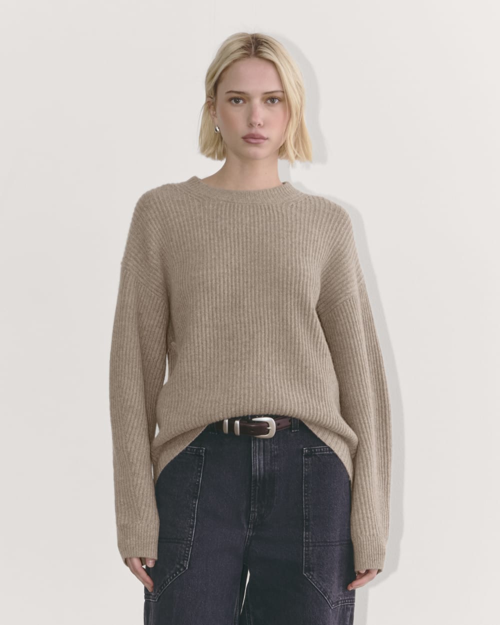 The Cocoon Crew in Wool Cashmere | Oatmeal