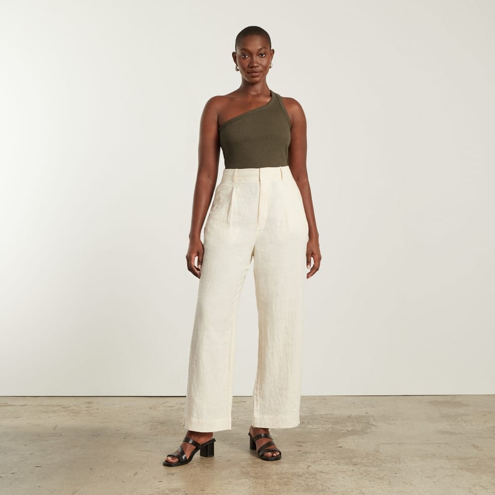 The Ribbed One-Shoulder Tank | Beech - Image 3