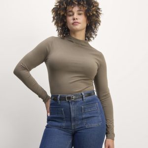 The Form Funnel-Neck Tee | Taupe