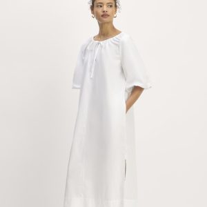 The Supima? Puff-Sleeve Dress | White