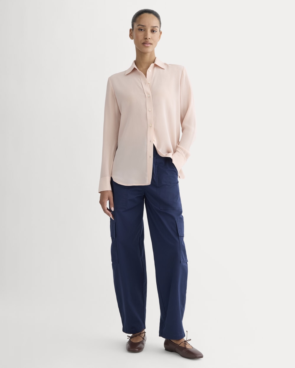 The Must-Have Shirt in Washable Silk | Soft Rose - Image 3