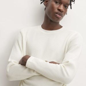 The Waffle Long-Sleeve Crew | Bone