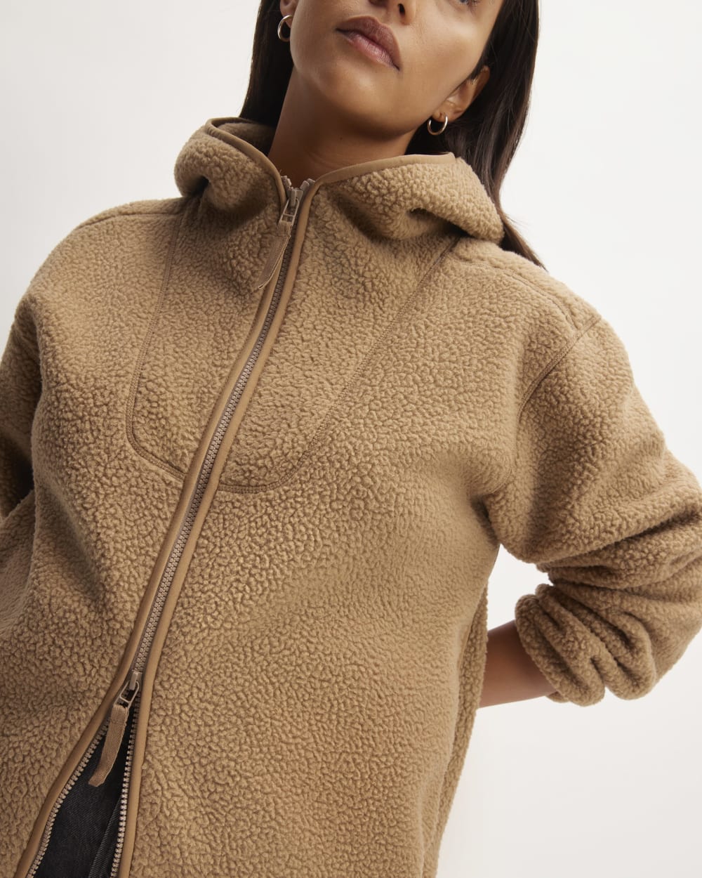 The ReNew Fleece Full-Zip Hoodie | Tiger's Eye - Image 4