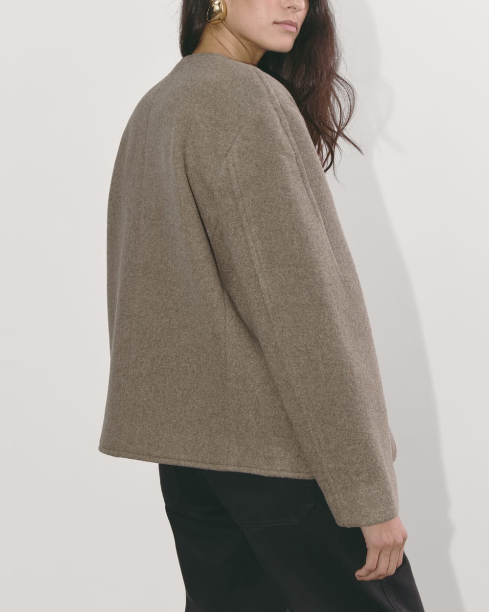 The Cocoon Coat in Wool | Heather Taupe - Image 5