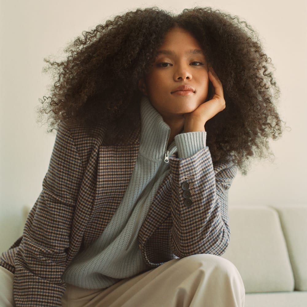 The ReWool? '80s Blazer | Blue / Brown Houndstooth - Image 8