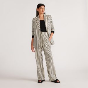 The Draper Pleated Pant in Buttersmooth | Ombre Stripe | 32 Inseam