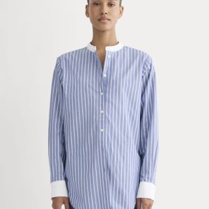 The Oversized Shirt in Ultrasoft Cotton | Dutch Blue / Bone