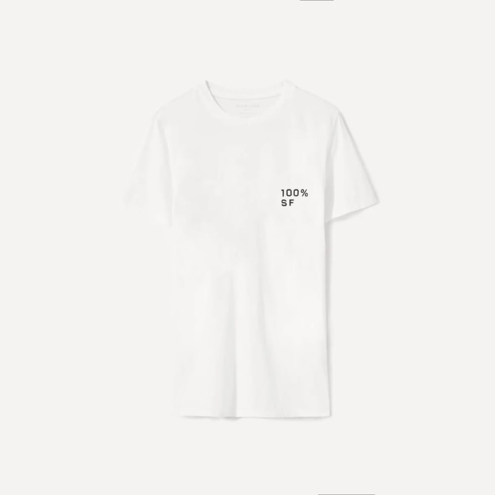 The 100% SF Cotton Box-Cut Tee | White / Black - Image 2