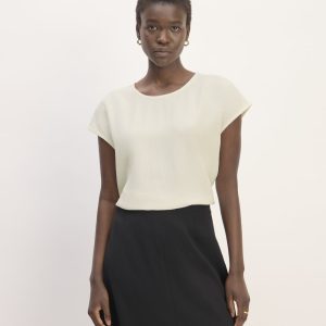 The Mini Jacquard Stripe Top | Bone