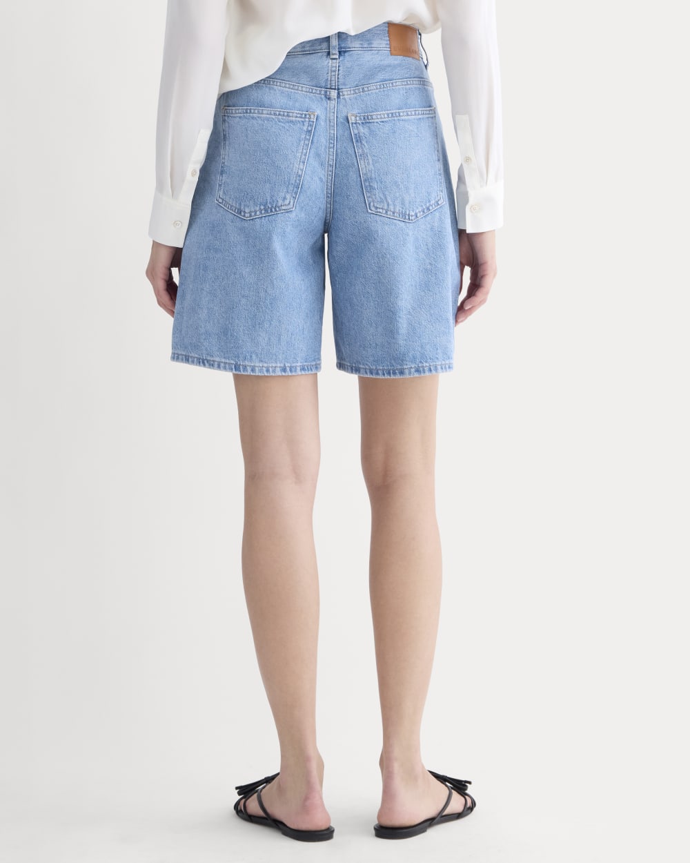 The Long A-Line Denim Short | Light Indigo - Image 5
