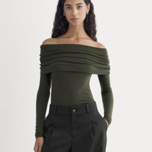 The Off-the-Shoulder Top in Butterluxe | Dark Green