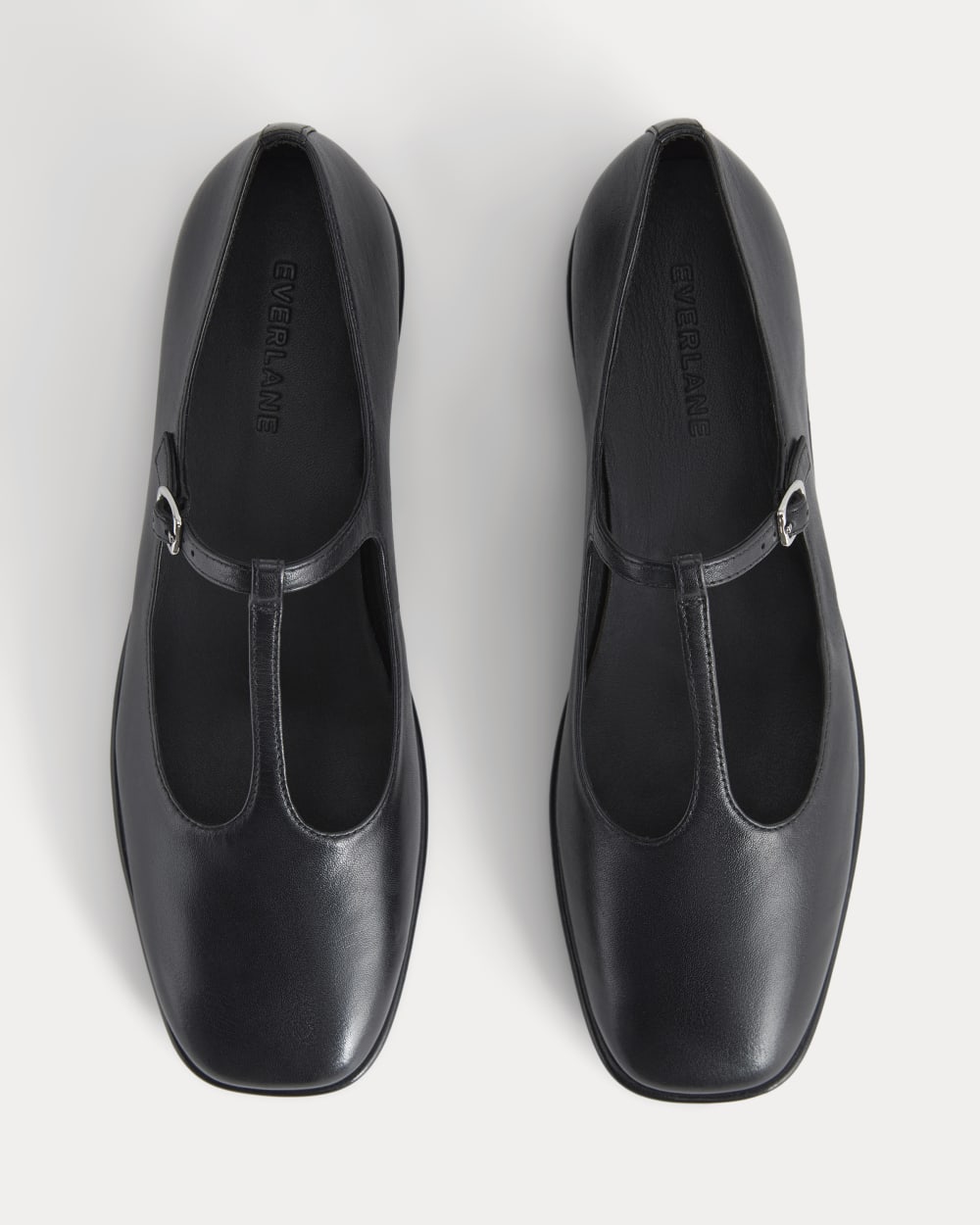 The Leather T-Strap Flat | Black - Image 3
