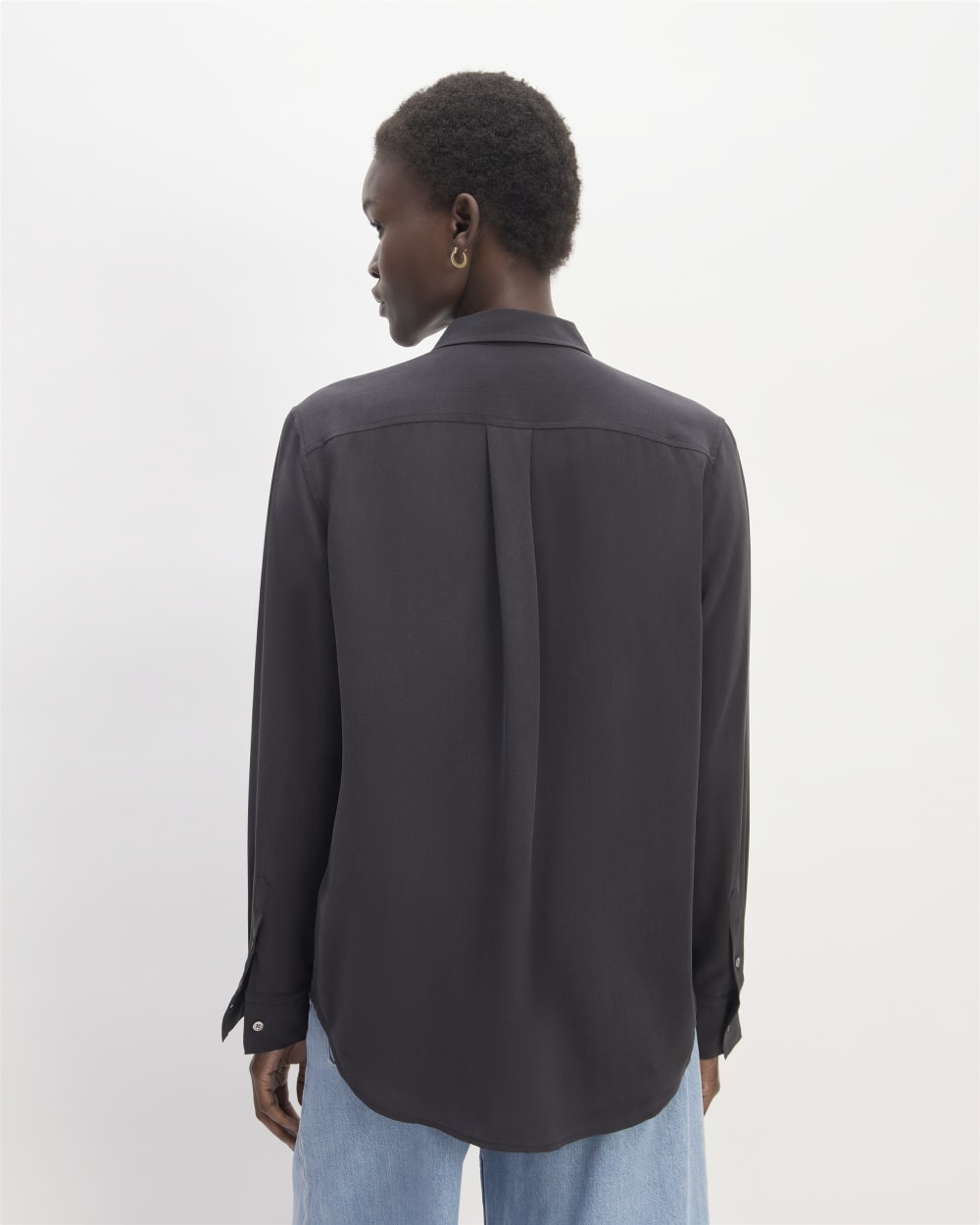 The Utility Shirt in Washable Silk | Black - Image 2