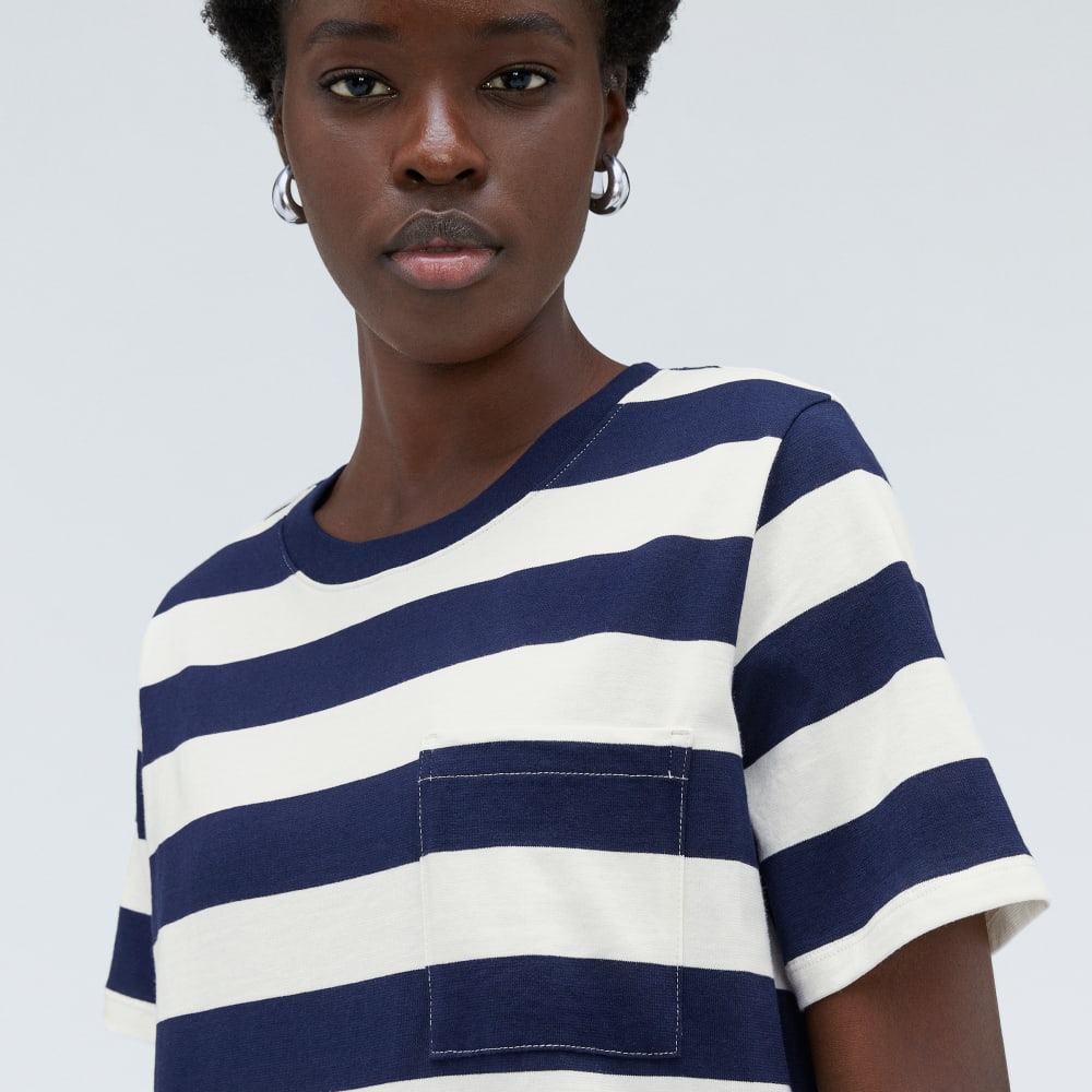 The Organic Cotton Weekend Tee Dress | Navy / Canvas - Image 4