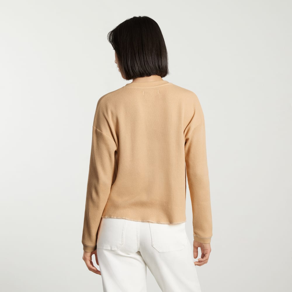 The Organic Cotton Waffle Henley | Sesame - Image 3