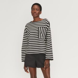 The Premium Weight Oversized Pocket Tee | Black / Canvas Tan