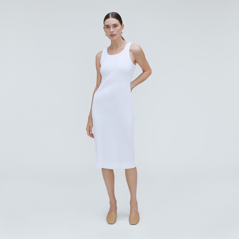 The '90s Rib Dress | White - Image 3