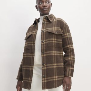 The Italian ReWool? Oversized Shirt Jacket | Brown / Camel