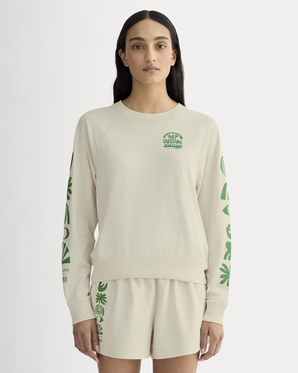 The Everlane x Parks Project Off-Duty Long-Sleeve Tee | Natural / Green