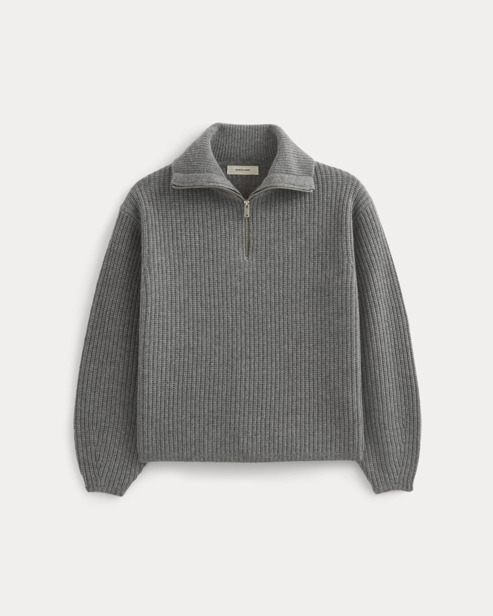 Half-Zip Sweater in Luxe Merino | Heathered Mid-Grey - Image 2