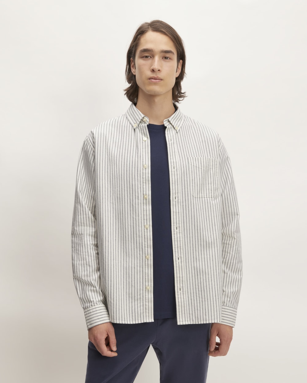 The Classic Oxford Shirt | Bone / Navy | Tall