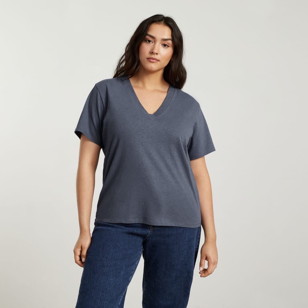 The Vintage V-Neck Hemp Tee | Atlantic - Image 2