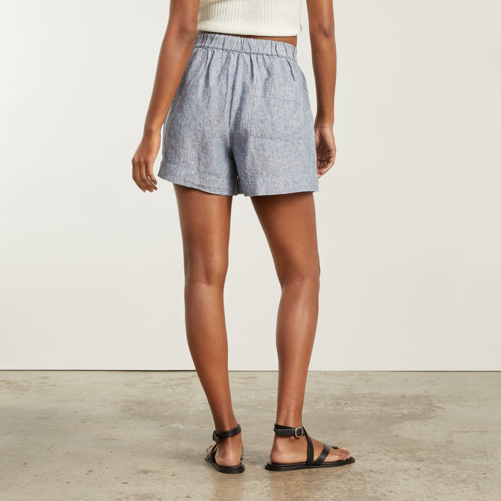 The Linen Boxer Short | Blue / White Pinstripe - Image 3