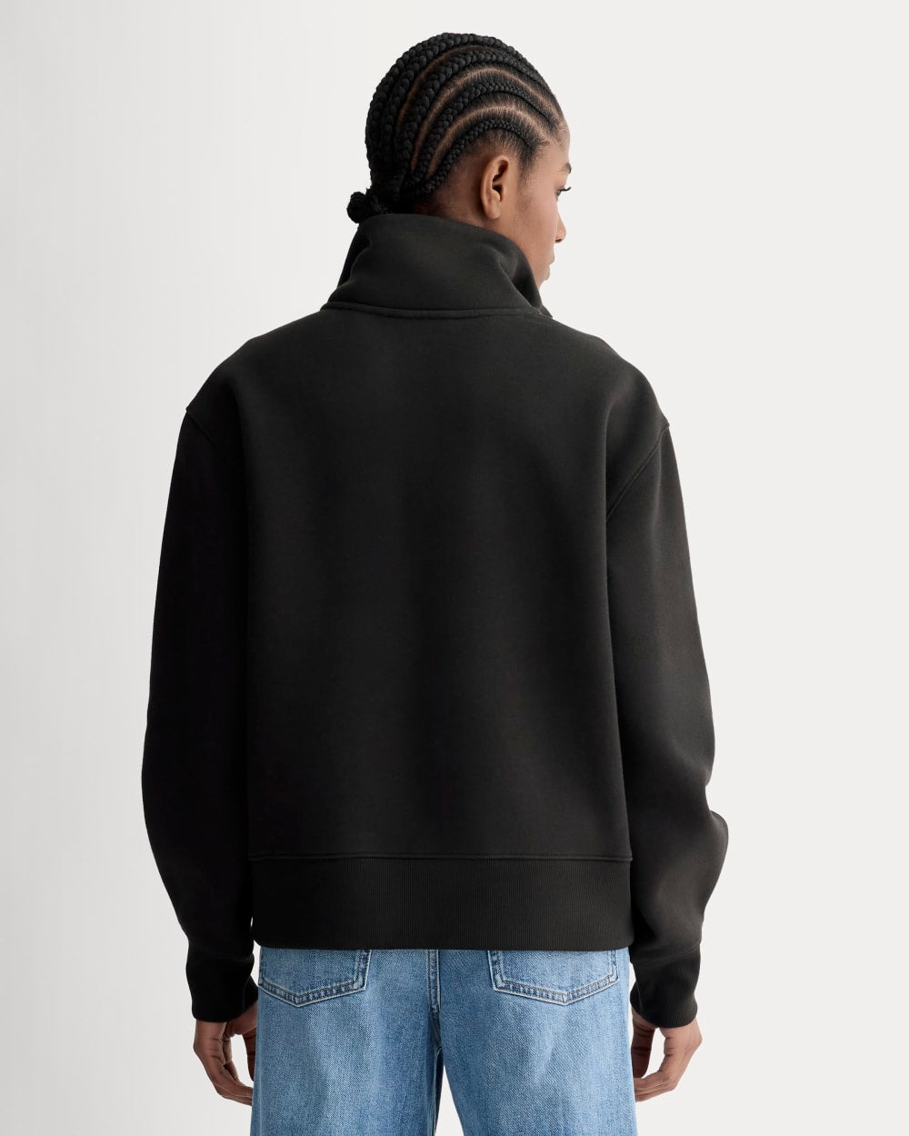 Luxe Fleece Half-Zip Sweatshirt | Black - Image 5