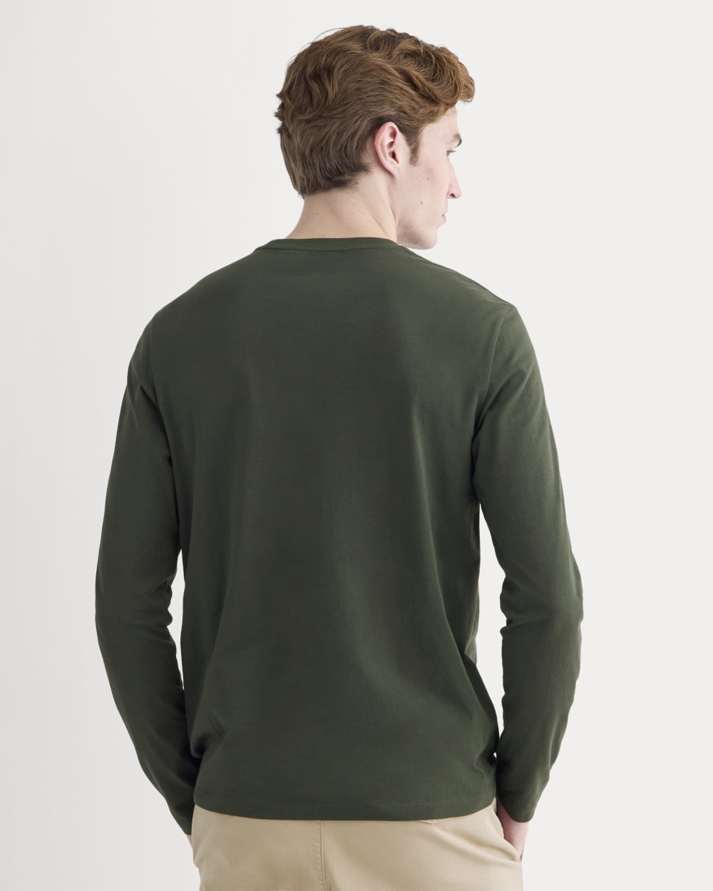 The Essential Organic Long-Sleeve Tee | Dark Green - Image 4