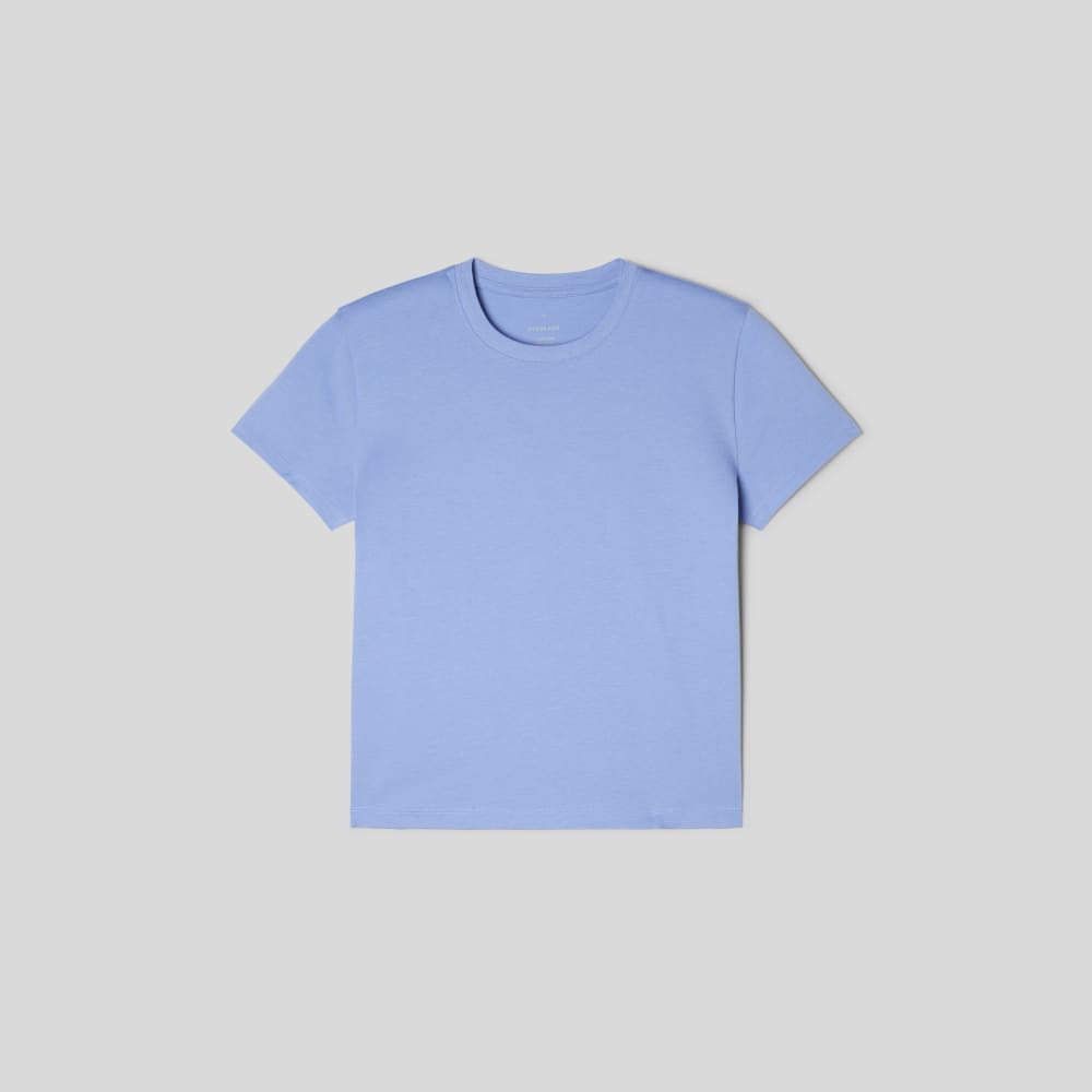 The Box-Cut Tee in Essential Cotton | Cornflower Blue | No Pocket - Image 2