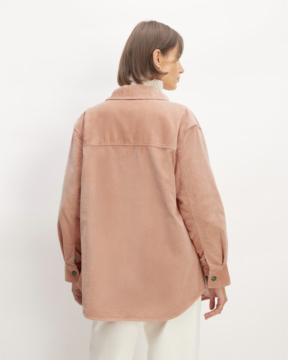 The Corduroy Oversized Shirt Jacket | Blush Pink - Image 6
