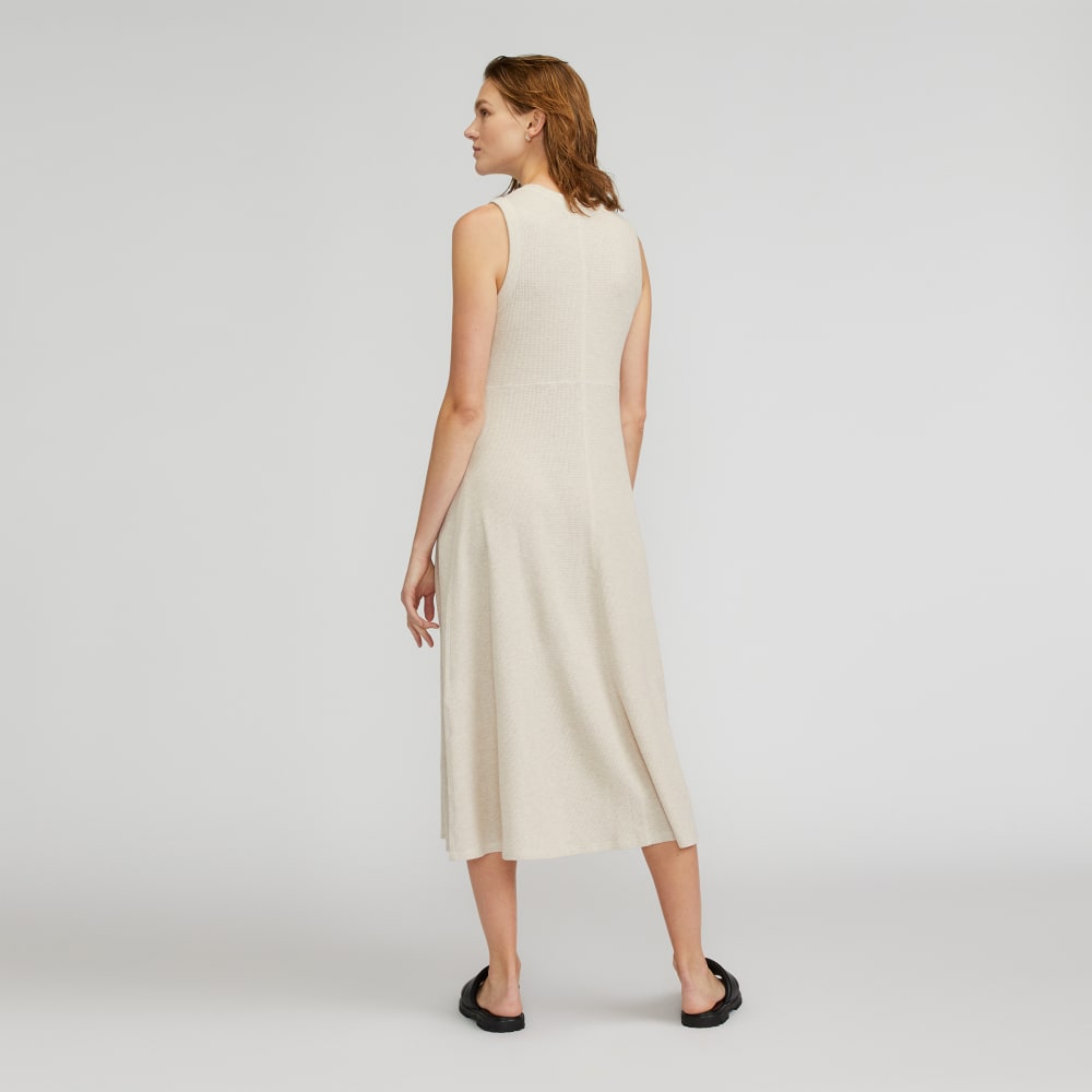 The Organic Cotton Waffle Tank Dress | Heathered Pelican - Image 3