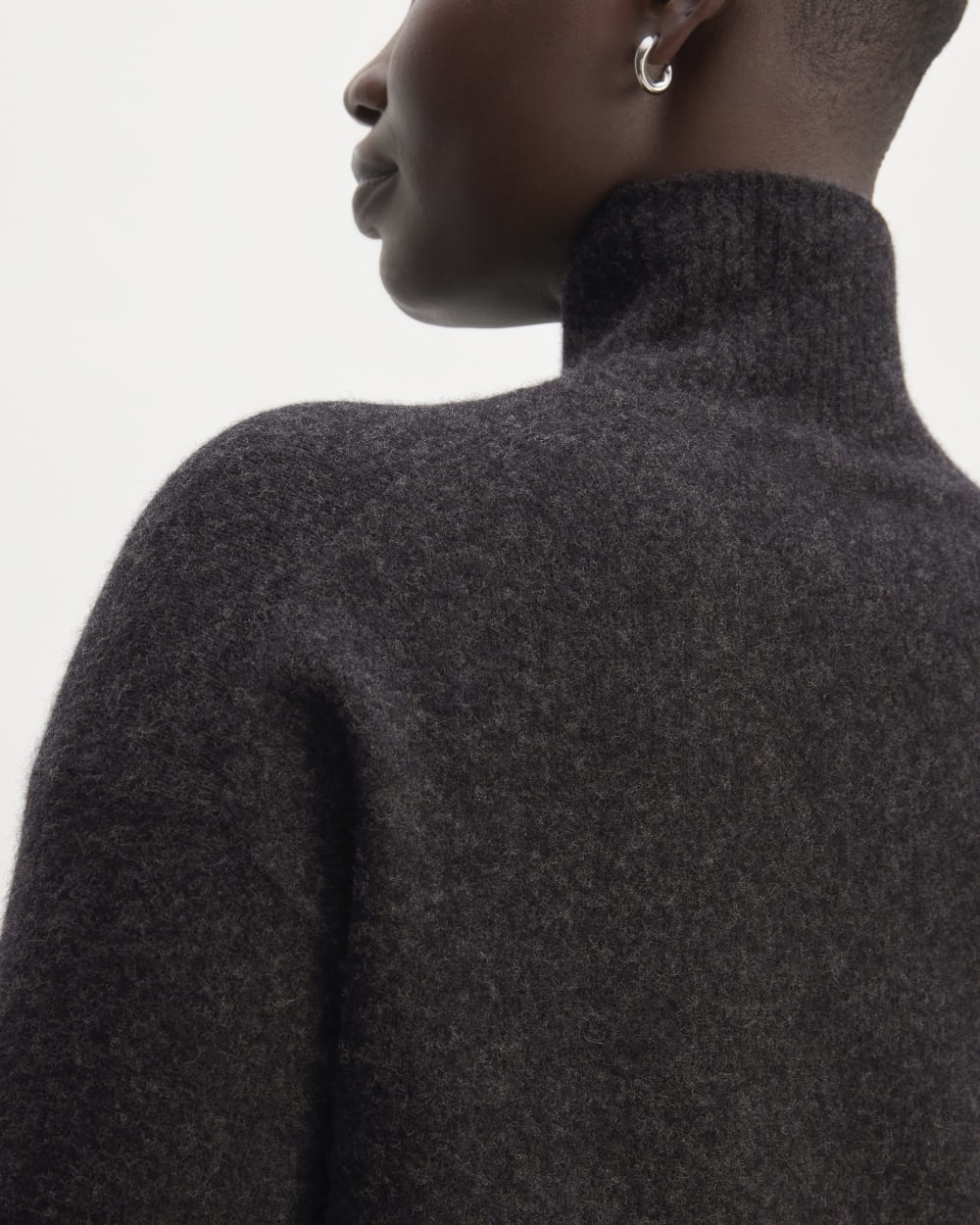 The Cozy Stretch Turtleneck Dress | Charcoal - Image 5