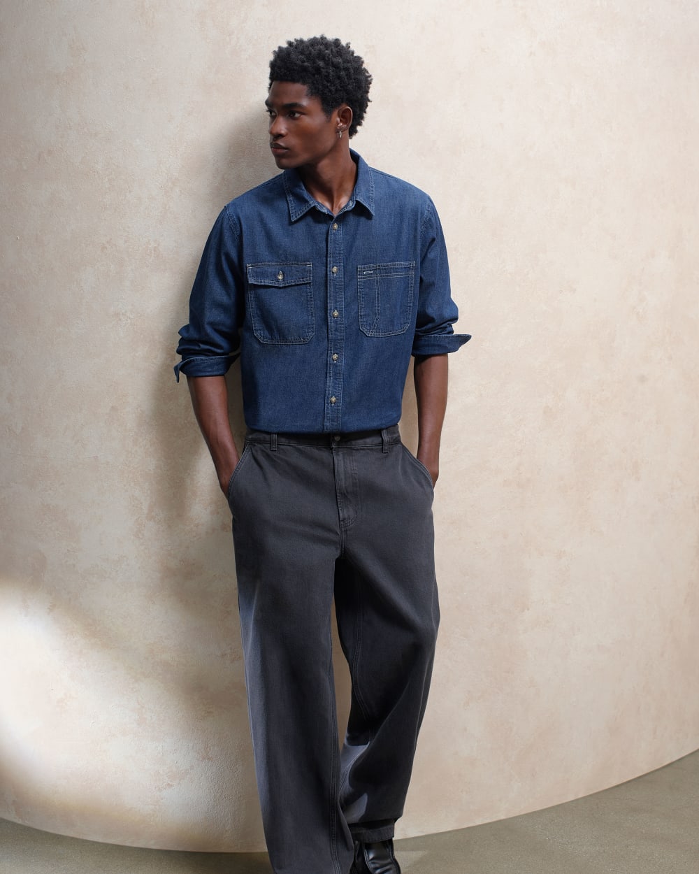 Denim Utility Shirt | Dark Indigo - Image 8