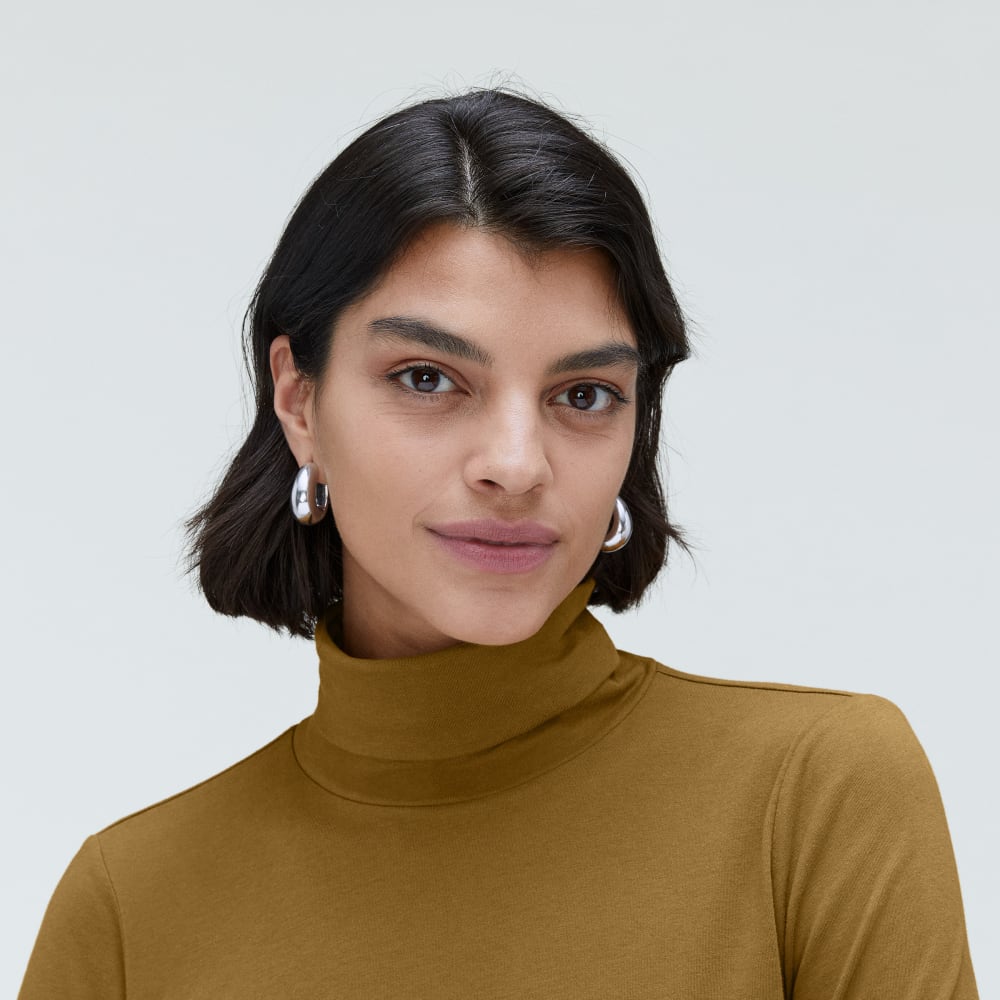The Organic Cotton Turtleneck | Tapenade - Image 4
