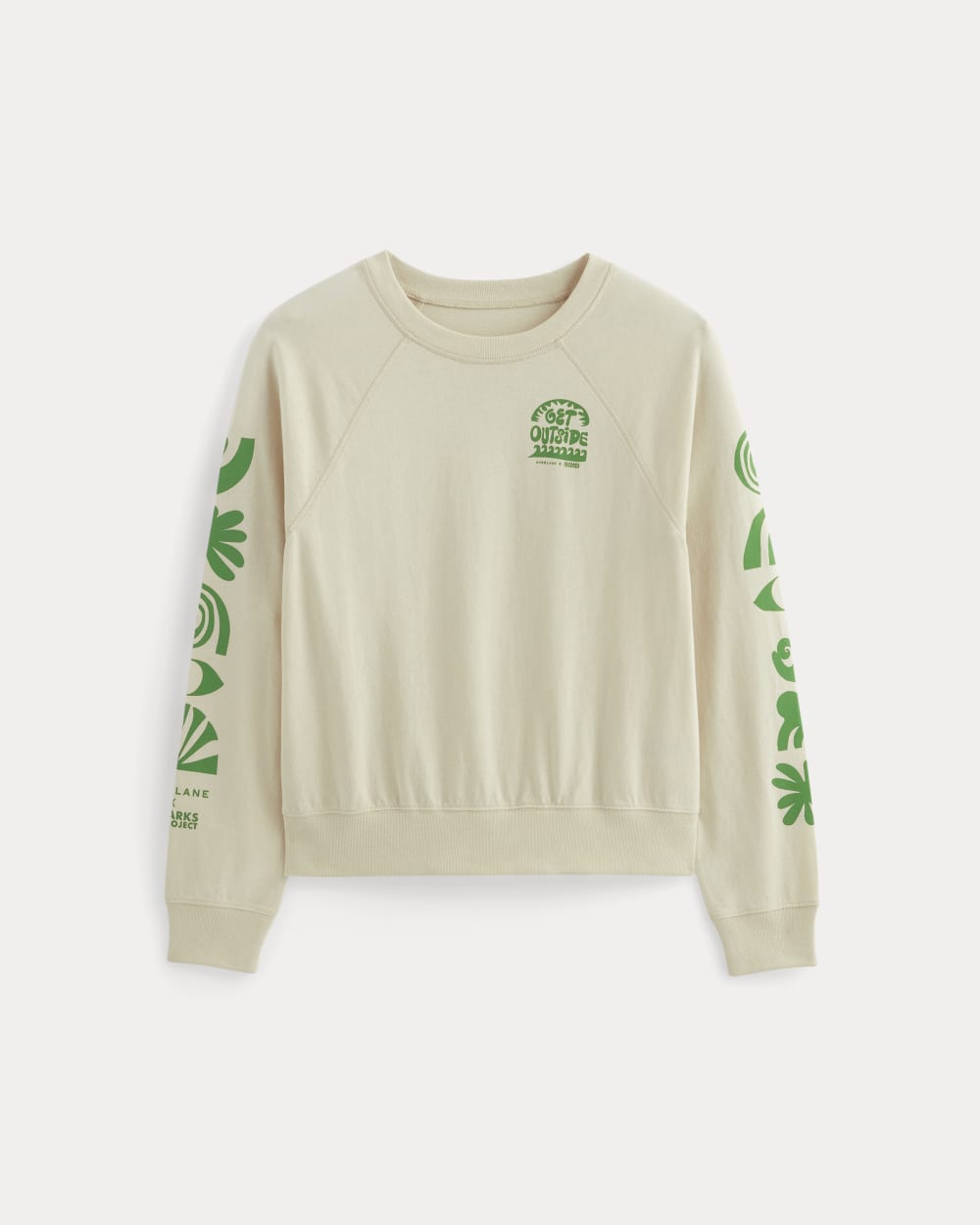 The Everlane x Parks Project Off-Duty Long-Sleeve Tee | Natural / Green - Image 2