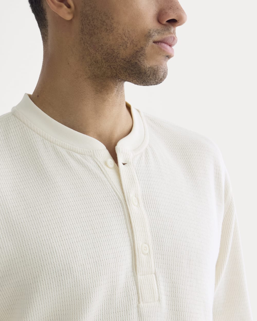 Thermal Henley in Cozy Waffle | Bone - Image 4
