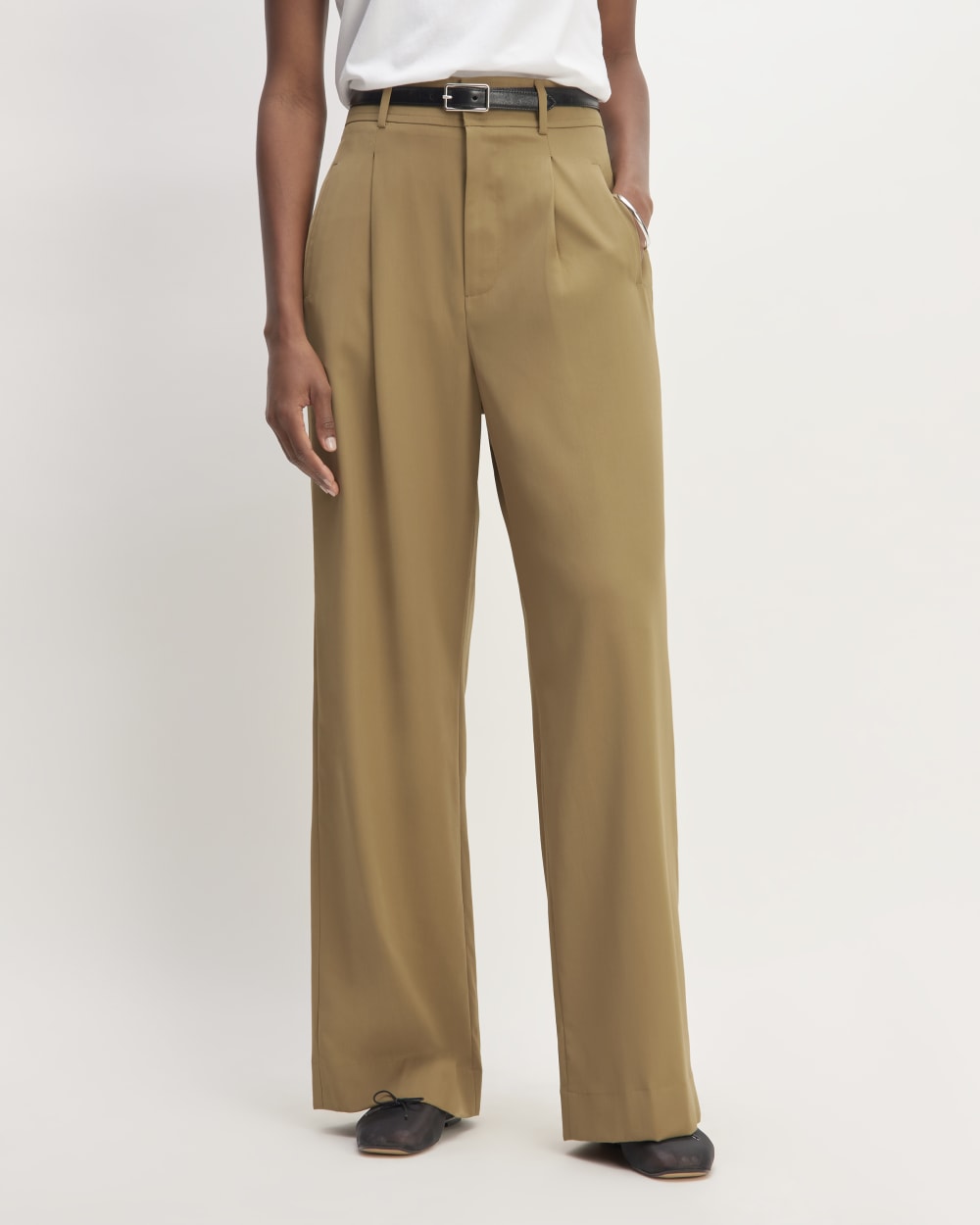 The Italian Wool Way-High® Drape Pant | Camel - Image 3