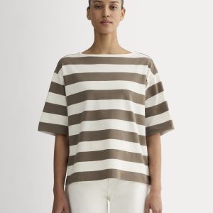 The Mariner Oversized Tee | Deep Taupe / Bone