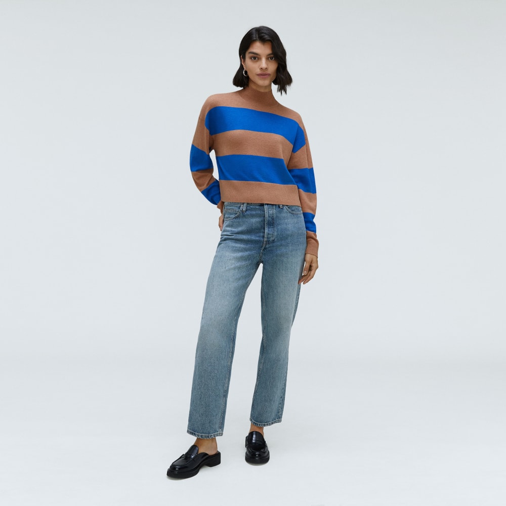 The Luxe Merino Turtleneck | Sahara / Lapis Blue - Image 6