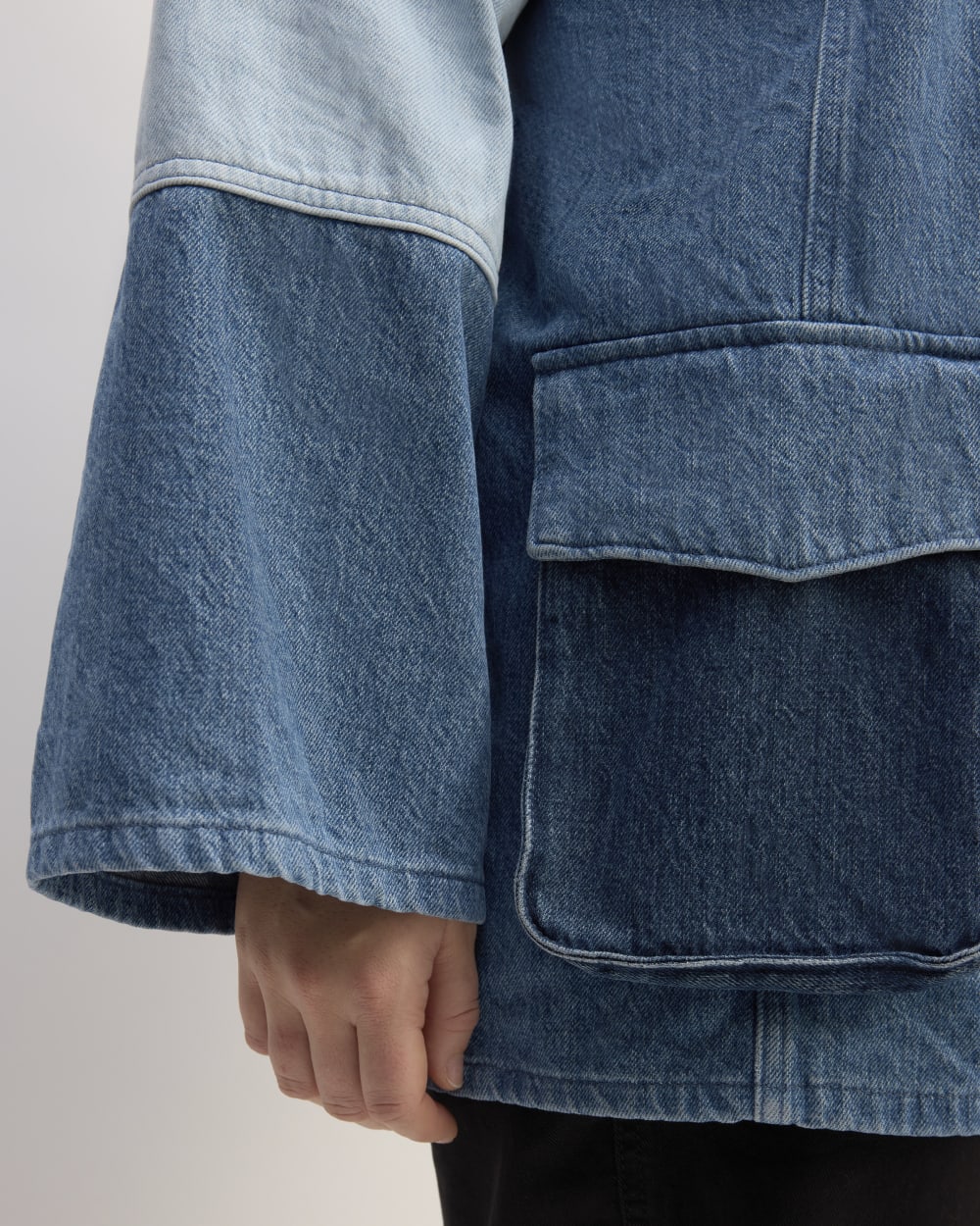The Everlane x Marques' Almeida Denim Patchwork Jacket | Diamond Blue - Image 5