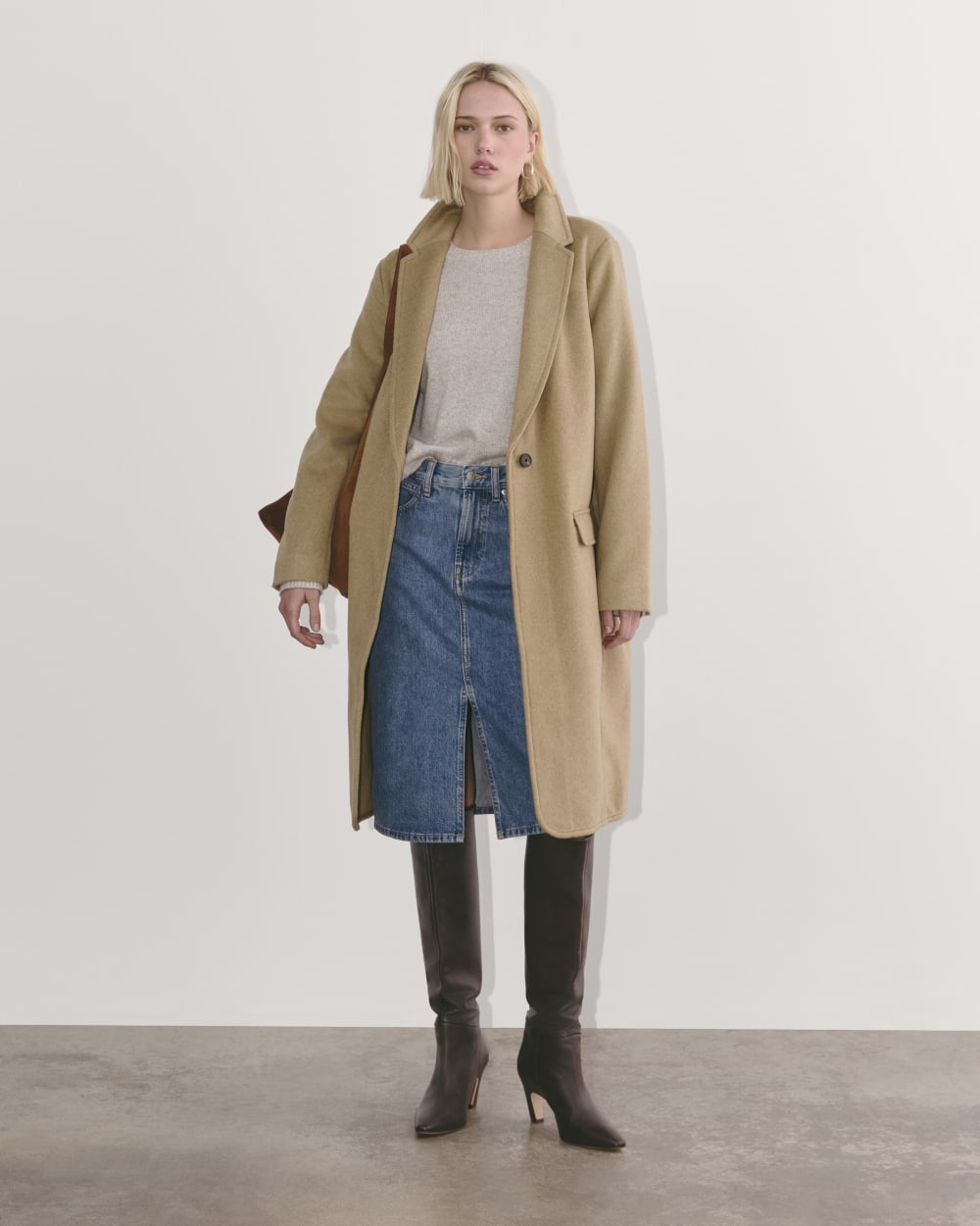 The Topcoat in Wool | Dark Heathered Camel - Image 2